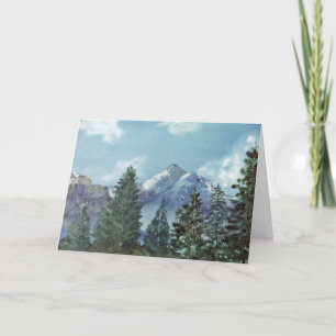 Cartes Pour Fêtes Annuelles Scène de montagne, vide à l'intérieur