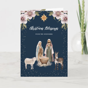 Cartes Pour Fêtes Annuelles Scène de Nativité Bébé Jésus Noël chrétien