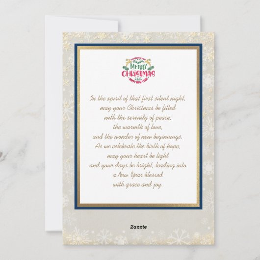 Cartes Pour Fêtes Annuelles Scène de Nativité "Joyeux Noël et Bonne Année" (Dos)