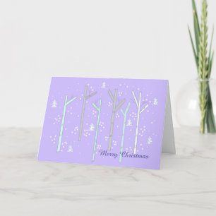 Cartes Pour Fêtes Annuelles Scène de neige avec bouleaux
