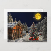 Cartes Pour Fêtes Annuelles Scène de neige de Noël (Devant / Derrière)