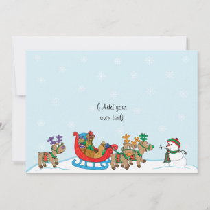 Cartes Pour Fêtes Annuelles Scène de neige de Noël 2 faces/plat/carte/& envelo