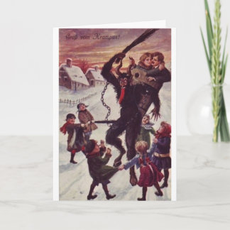 Cartes Pour Fêtes Annuelles Scène De Neige Jolly Krampus
