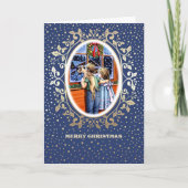 Cartes Pour Fêtes Annuelles Scène de Noël avec Enfants et Chien (Devant)