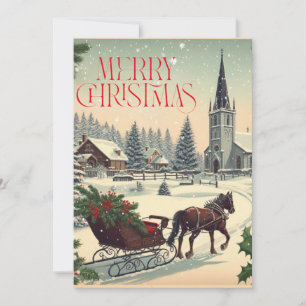 Cartes Pour Fêtes Annuelles Scène de Noël classique/Vintage