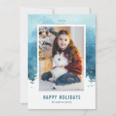 Cartes Pour Fêtes Annuelles Scène de Noël en aquarelle pour photo de Noël (Devant)