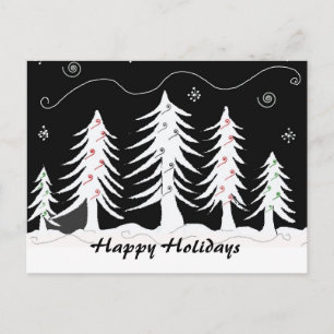 Cartes Pour Fêtes Annuelles Scène de Noël en noir et blanc