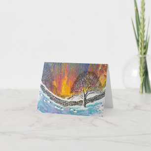 Cartes Pour Fêtes Annuelles Scène de Noël enneigée