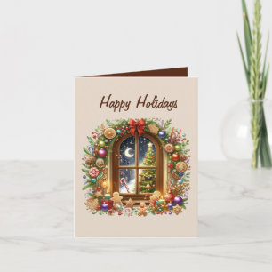Cartes Pour Fêtes Annuelles Scène de Noël festive ajouter un message