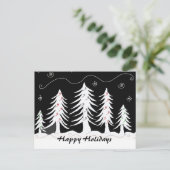 Cartes Pour Fêtes Annuelles Scène de Noël noir et blanc (Debout devant)