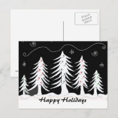 Cartes Pour Fêtes Annuelles Scène de Noël noir et blanc (Devant / Derrière)