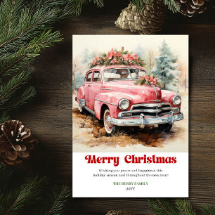 Cartes Pour Fêtes Annuelles Scène de Noël rustique vintage - oeuvre d'art de v