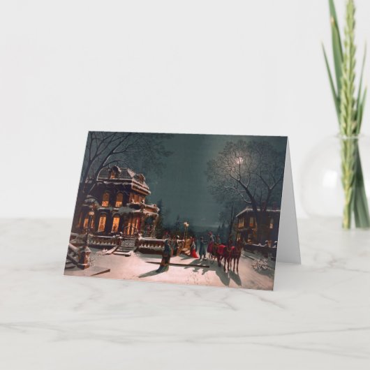 Cartes Pour Fêtes Annuelles Scène de Noël victorienne (Devant)