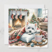 Cartes Pour Fêtes Annuelles Scène de Noël Westie (Devant)