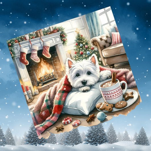 Cartes Pour Fêtes Annuelles Scène de Noël Westie
