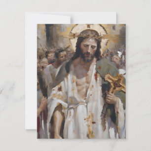 Cartes Pour Fêtes Annuelles Scène de Pâques B - Huiles