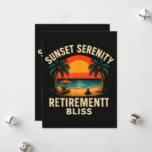 Cartes Pour Fêtes Annuelles Scène de plage de retraite sérénité coucher de sol
