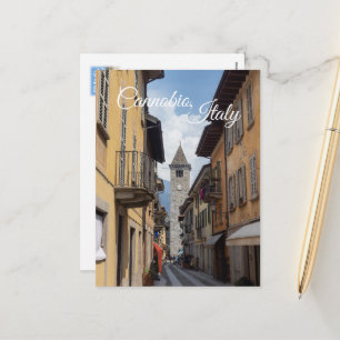 Cartes Pour Fêtes Annuelles Scène de rue pittoresque de Cannobio, Italie
