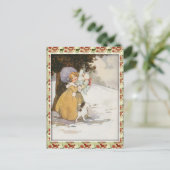 Cartes Pour Fêtes Annuelles Scène de vacances vintage (Debout devant)