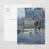 Cartes Pour Fêtes Annuelles Scène des neiges de Noël d'hiver (Devant / Derrière)