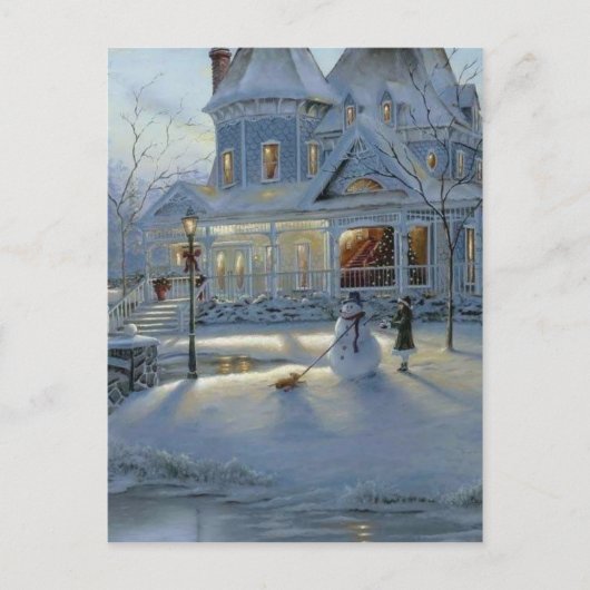 Cartes Pour Fêtes Annuelles Scène des neiges de Noël d'hiver (Devant)