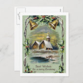 Cartes Pour Fêtes Annuelles Scène d'hiver de Noël (Devant / Derrière)