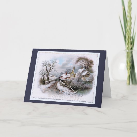 Cartes Pour Fêtes Annuelles Scène d'hiver de Noël (Devant)