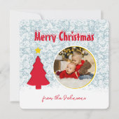 Cartes Pour Fêtes Annuelles Scène d'hiver Famille Photo Noël Salutation (Devant)