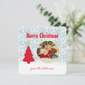 Cartes Pour Fêtes Annuelles Scène d'hiver Famille Photo Noël Salutation (Debout devant)