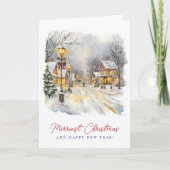 Cartes Pour Fêtes Annuelles Scène d'hiver festive Noël le plus joli plié (Devant)