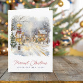 Cartes Pour Fêtes Annuelles Scène d'hiver festive Noël le plus joli plié