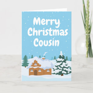 Cartes Pour Fêtes Annuelles Scène d'hiver - Joyeux Cousin de Noël