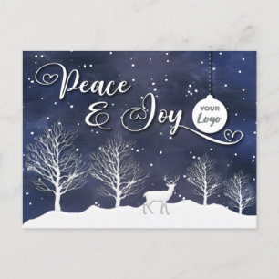 Cartes Pour Fêtes Annuelles Scène d'hiver Paix et joie logo de l'entreprise
