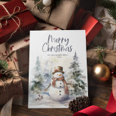 Cartes Pour Fêtes Annuelles Scène d'hiver Snowman Noël