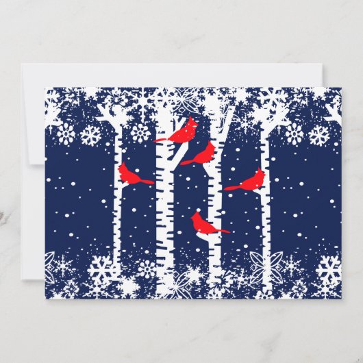 Cartes Pour Fêtes Annuelles Scène du cardinal d'hiver (Devant)