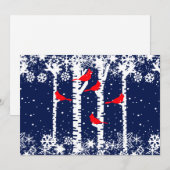 Cartes Pour Fêtes Annuelles Scène du cardinal d'hiver (Devant / Derrière)