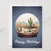 Cartes Pour Fêtes Annuelles Scène du désert Snowglobe (Devant)