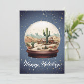 Cartes Pour Fêtes Annuelles Scène du désert Snowglobe (Debout devant)