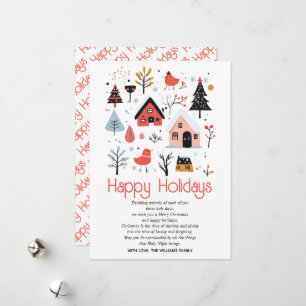 Cartes Pour Fêtes Annuelles Scène folklorique scandinave paysages hivernaux No