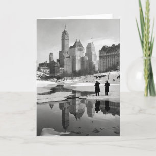 Cartes Pour Fêtes Annuelles Scène hivernale à Central Park, 1933