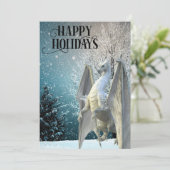 Cartes Pour Fêtes Annuelles Scène hivernale de dragon enneigée Joyeuses Fêtes (Debout devant)