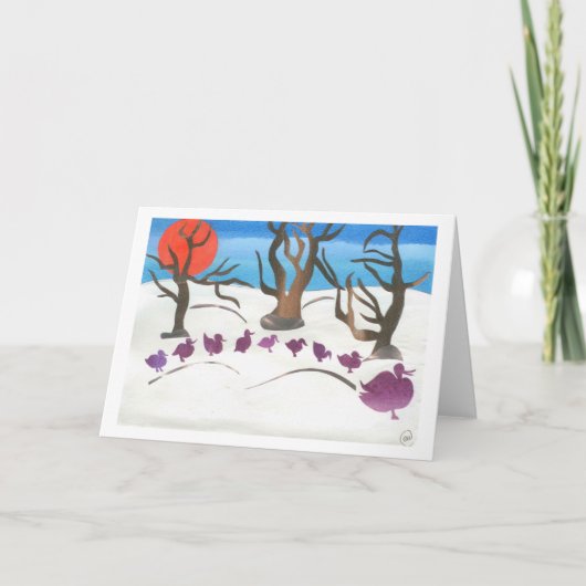 Cartes Pour Fêtes Annuelles Scène hivernale de faire place à la canalisation (Devant)