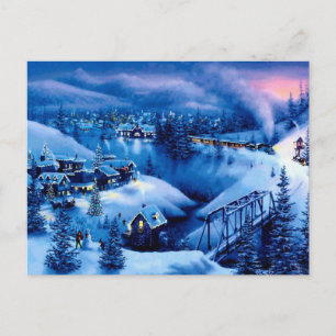 Cartes Pour Fêtes Annuelles Scène hivernale de Noël Wonderland