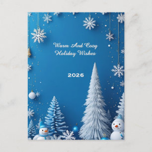 Cartes Pour Fêtes Annuelles Scène hivernale festive de Noël