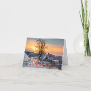 Cartes Pour Fêtes Annuelles Scène hivernale Joyeuse et brillante