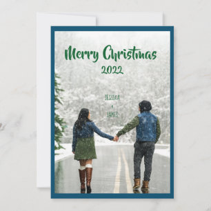 Cartes Pour Fêtes Annuelles Scène hivernale personnalisée de Joyeux Noël