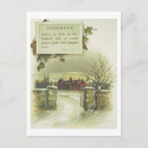 Scène hivernale victorienne de décembre et vers de