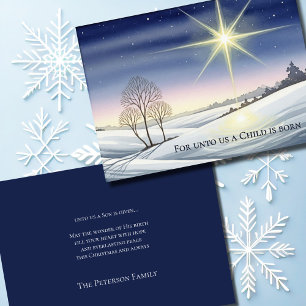 Cartes Pour Fêtes Annuelles Scène sacrée de neige de Noël