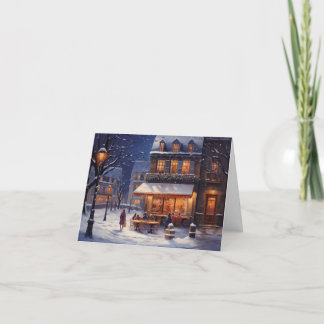 Cartes Pour Fêtes Annuelles Scènes hivernales cosy et boissons chaudes