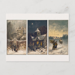 Cartes Pour Fêtes Annuelles Scènes hivernales de Noël vintage (1865–1899)
